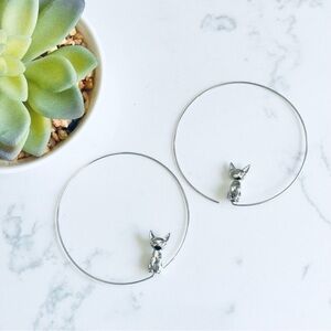 2/$30🌵 Large Cat Hoop Earrings Lightweight Kitty Fashion NEW Unique Jewelry